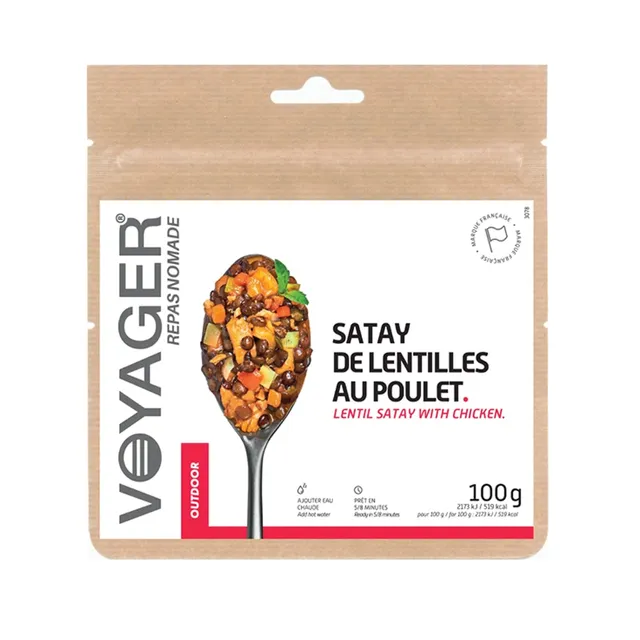 voyager-nutrition-satay-lentilles-poulet-plat-lyophilis-cacahu-te image 1