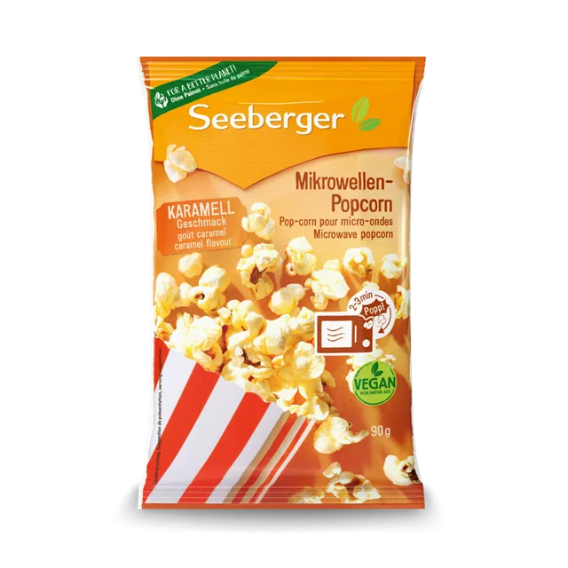 seeberger-silver-label-pop-corn-micro-ondes-caramel image 1
