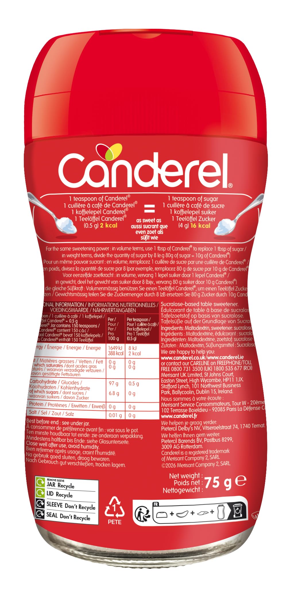 canderel-sucralose-poudre-dulcorant-pot-75g-faible-en-calories image 3
