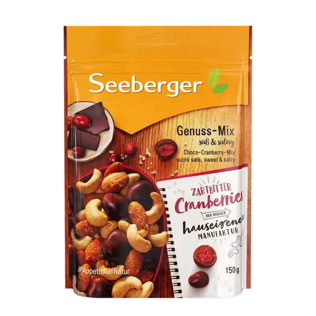 seeberger-silver-label-choco-cranberry-mix-m-lange-150-g-sucr-sal image 1