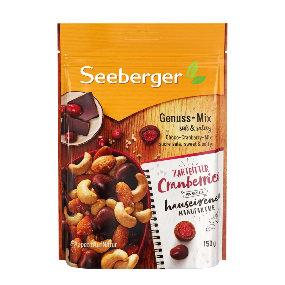 seeberger-silver-label-choco-cranberry-mix-m-lange-150-g-sucr-sal image 1