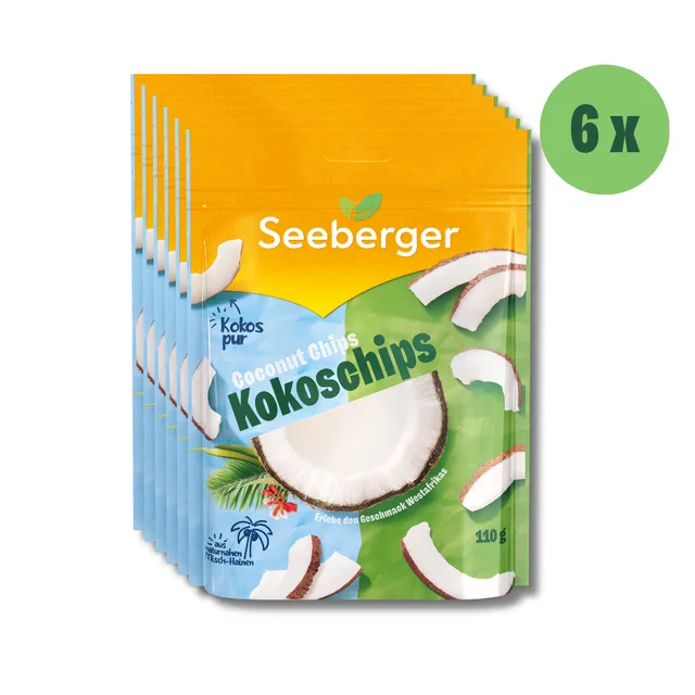 seeberger-silver-label-kokos-chips-chips-de-coco-6-x-110-g image 1