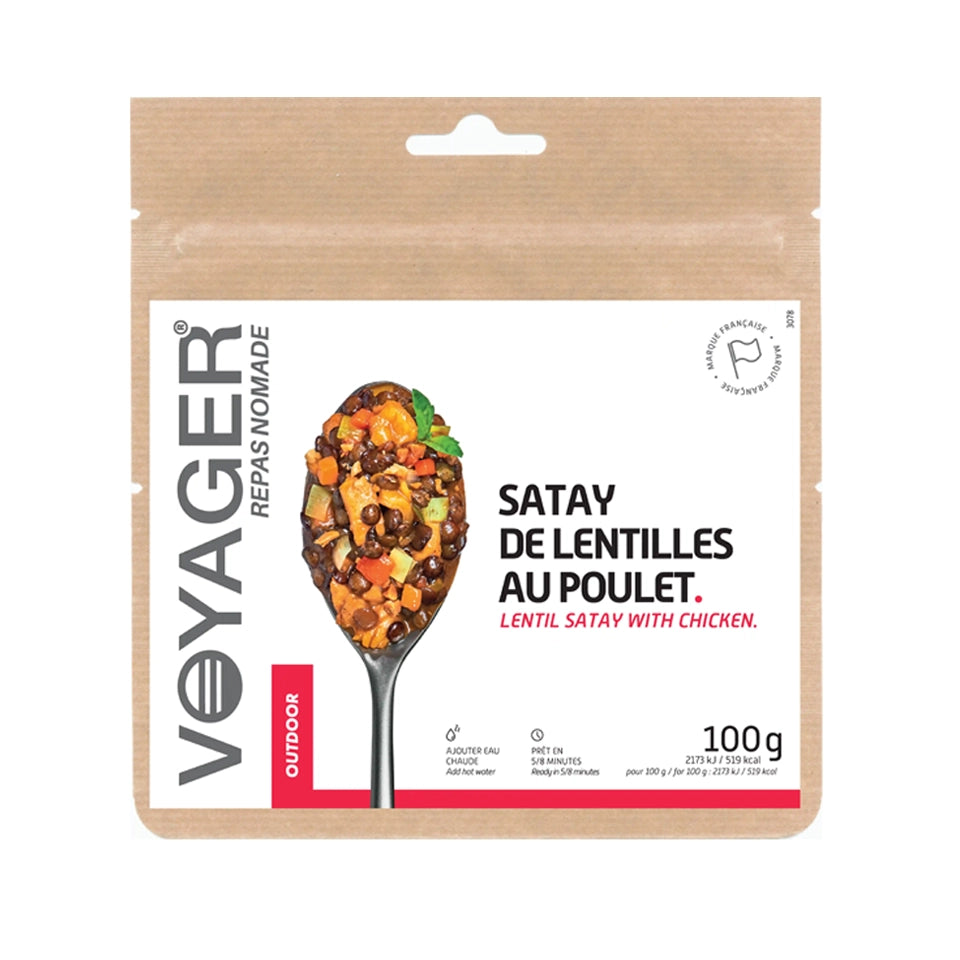 voyager-nutrition-satay-lentilles-poulet-plat-lyophilis-cacahu-te image 1