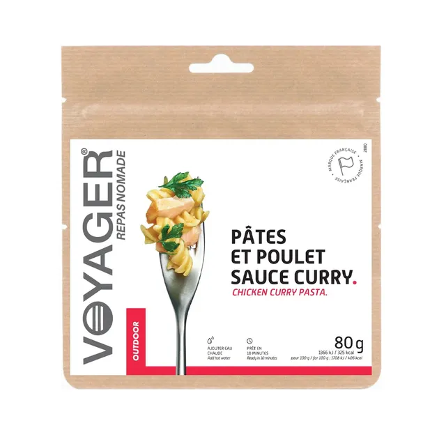 voyager-plats-p-tes-poulet-sauce-curry-lyophilis-es image 1