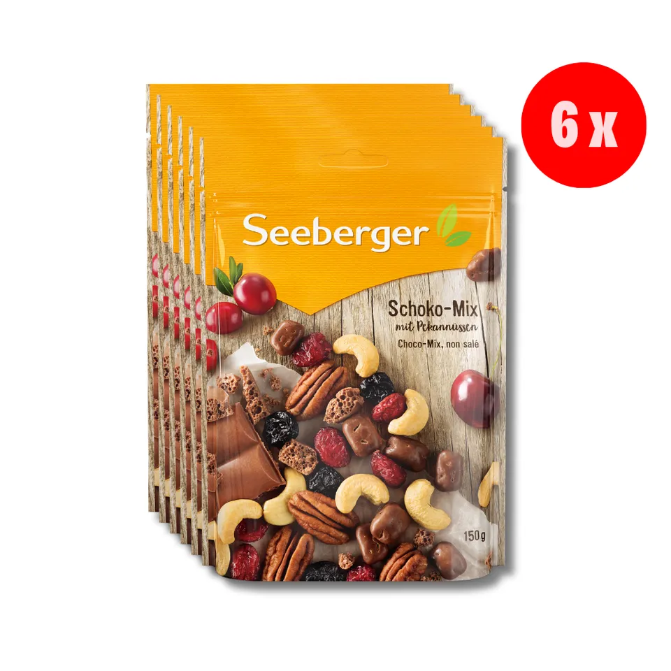 seeberger-silver-label-schoko-mix-snack-6x150-g image 1